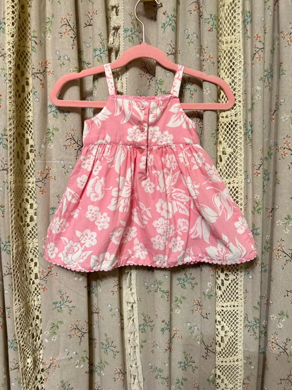 Baby‎ Gap Pink Floral Dress w Built In Bodysuit 3-6 Months